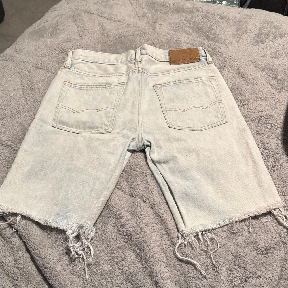 American Eagle Light Blue Distressed Jean Shorts